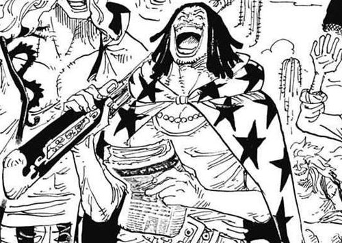 Not only is this one of the blackest men I've ever seen in the entire series besides Mr. 5, Oda was specifically part of the casting process for all the straw hat actors.

Meaning he helped them pick based on what he himself envisioned in his head. Usopp is black. 