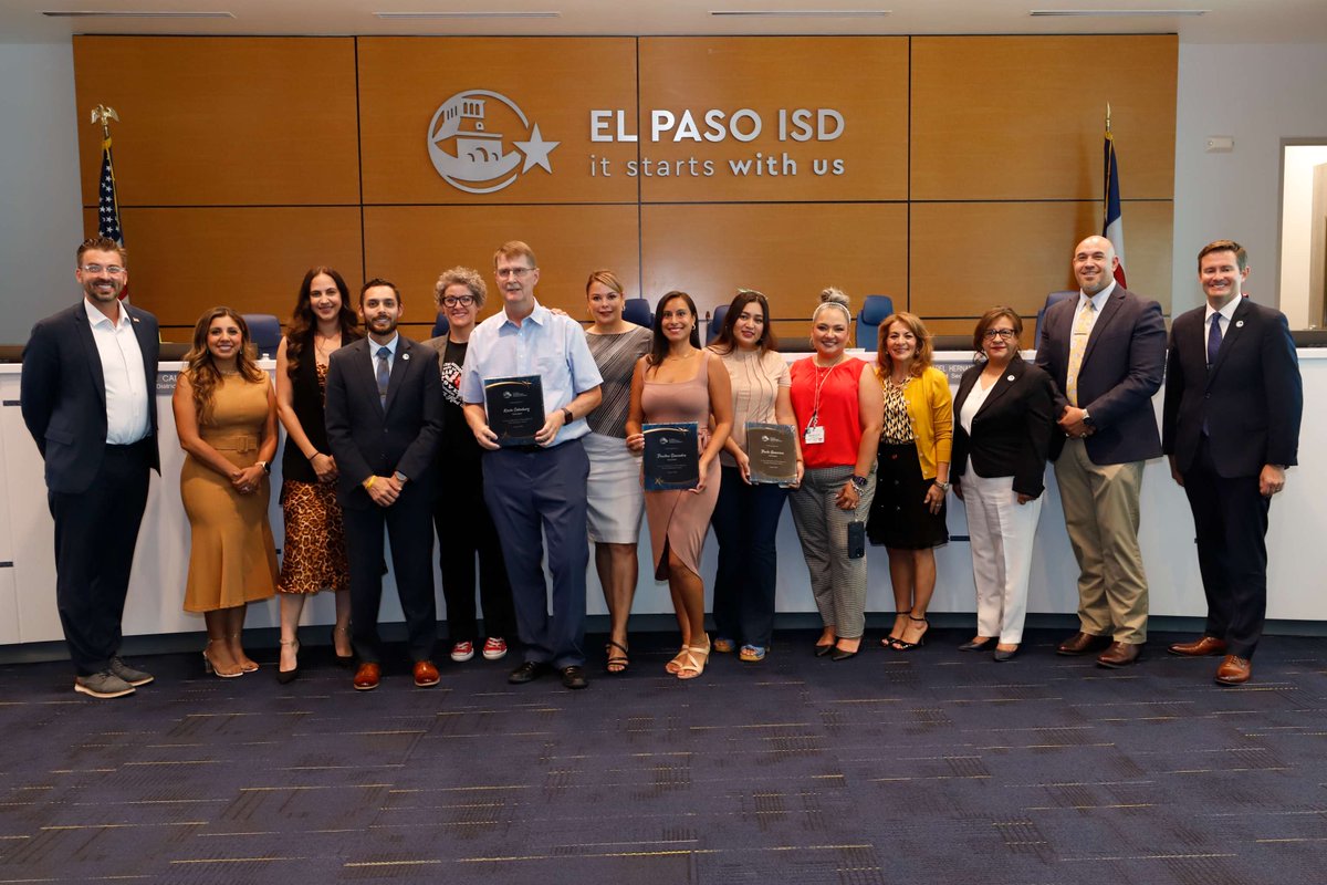 El Paso ISD Board of Trustees and Superintendent Diana Sayavedra were thrilled to recognized students, volunteers, and staff for their dedication to El Paso ISD during the board meeting on August 20, 2024, at the El Paso ISD Administration Building. #ItStartsWithUs