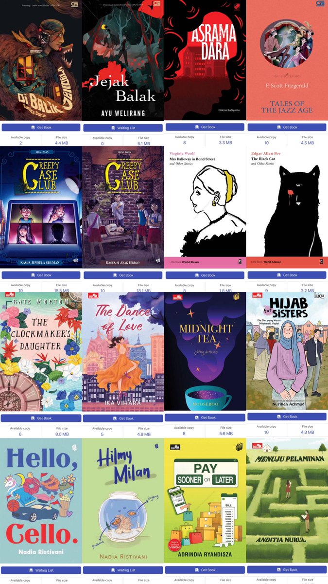 vvanillapopcorn's tweet photo. update buku Ipusnas📚

sebagian besar stoknya masih ada, tapi gatau nanti kalau siangan kemungkinan udah habis &amp; perlu ngantri 👀
kalau mau langsung baca lebih baik langganan gramdig ya guyss https://t.co/Tj0RDdTtGp