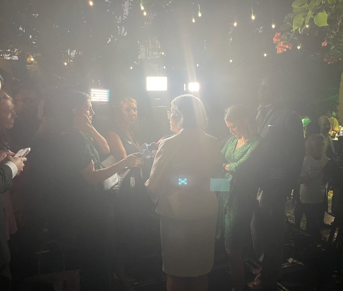 doug_hanks's tweet photo. At Ball and Chain party , Mayor @LevineCava giving post-win interviews https://t.co/smLSRij2HR