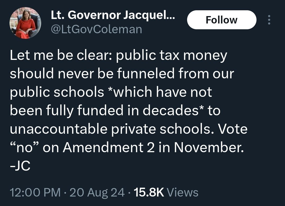 Corey A. DeAngelis, school choice evangelist (@deangeliscorey) on Twitter photo Kentucky law prohibits public resources from being "used to advocate for or against public question on ballot."
You just did that using your official account, <a href="/LtGovColeman/">Lt. Governor Jacqueline Coleman</a>.
You will be hearing from my team at Liberty Justice Center. Kentucky law prohibits public resources from being "used to advocate for or against public question on ballot."
You just did that using your official account, <a href="/LtGovColeman/">Lt. Governor Jacqueline Coleman</a>.
You will be hearing from my team at Liberty Justice Center.