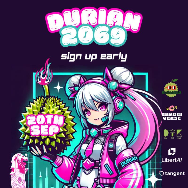 Going to Token2049?

We’re hosting a Durian party in Singapore!

📆 20 Sept, 2024

Register your spot here: lu.ma/wtbl7csc

If you’re a Chubbi holder, DM us!

🎟️ We have 10 tickets reserved for our community.
