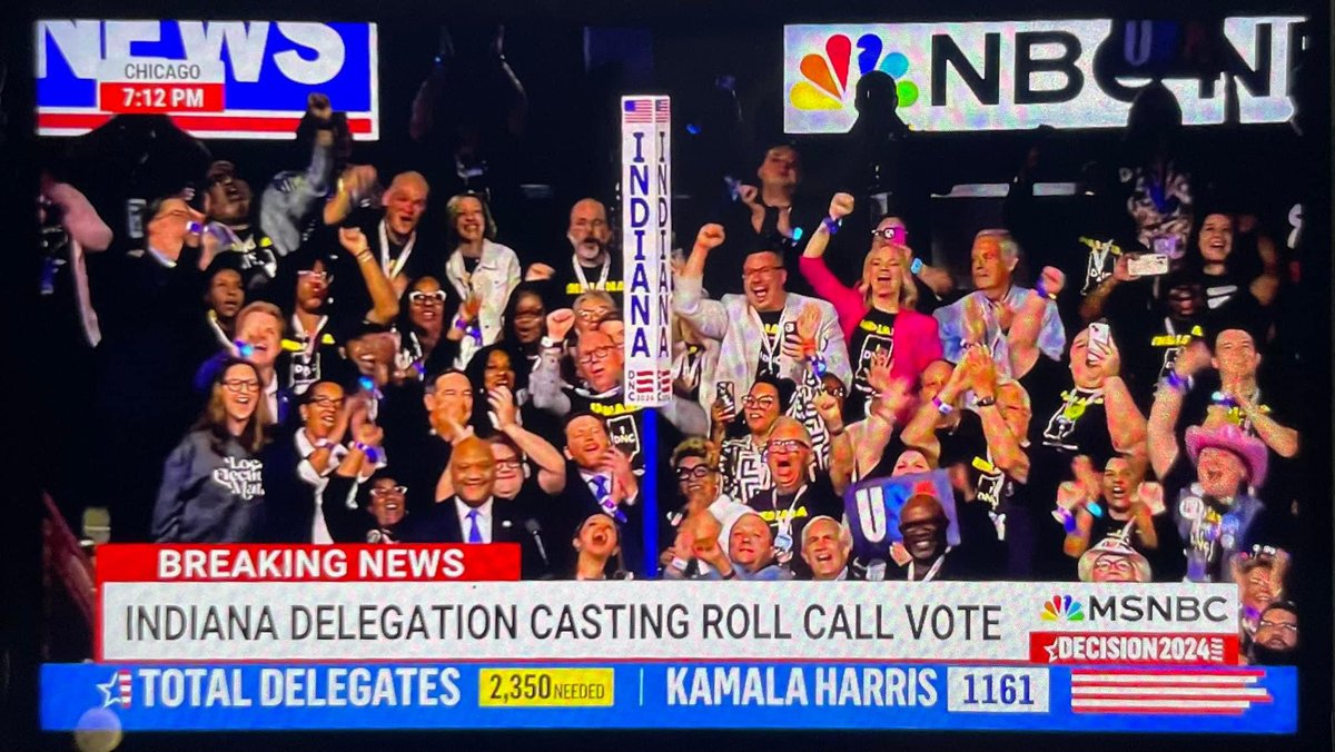 Indiana was proud to cast our delegate votes for the next President of the United States of America - <a href="/KamalaHarris/">Kamala Harris</a>!! I’m proud to be part of this historic moment! #HoosiersForHarris