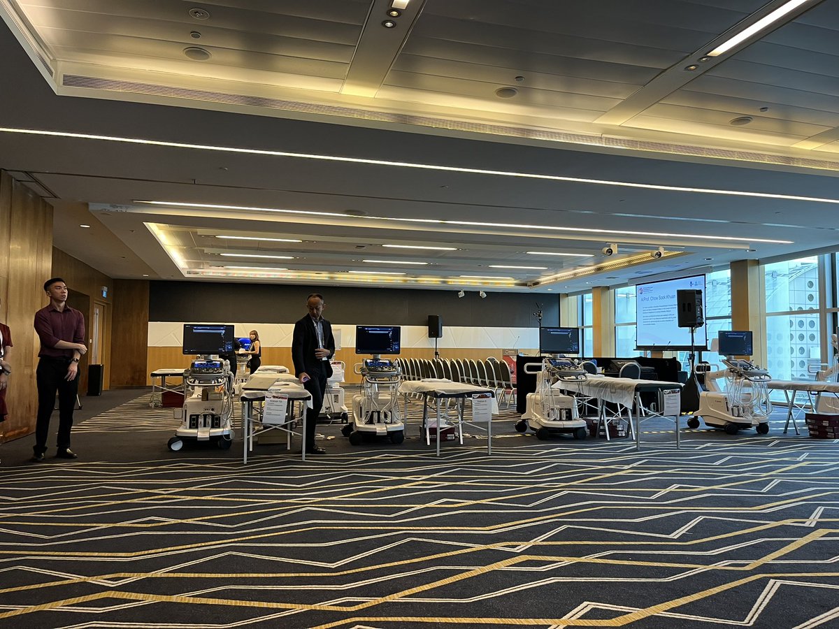 Excited to be at #APLAR2024 ultrasound workshop - look at those machines ready to go. Excited to meet the participants from 24 countries 5 continents #oldestoneintheroom