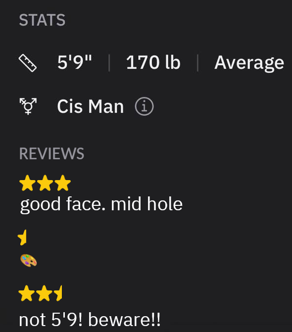 computer_gay's tweet photo. GRINDR HAS REVIEWS NOW?!?!?! https://t.co/42qfQTweK7