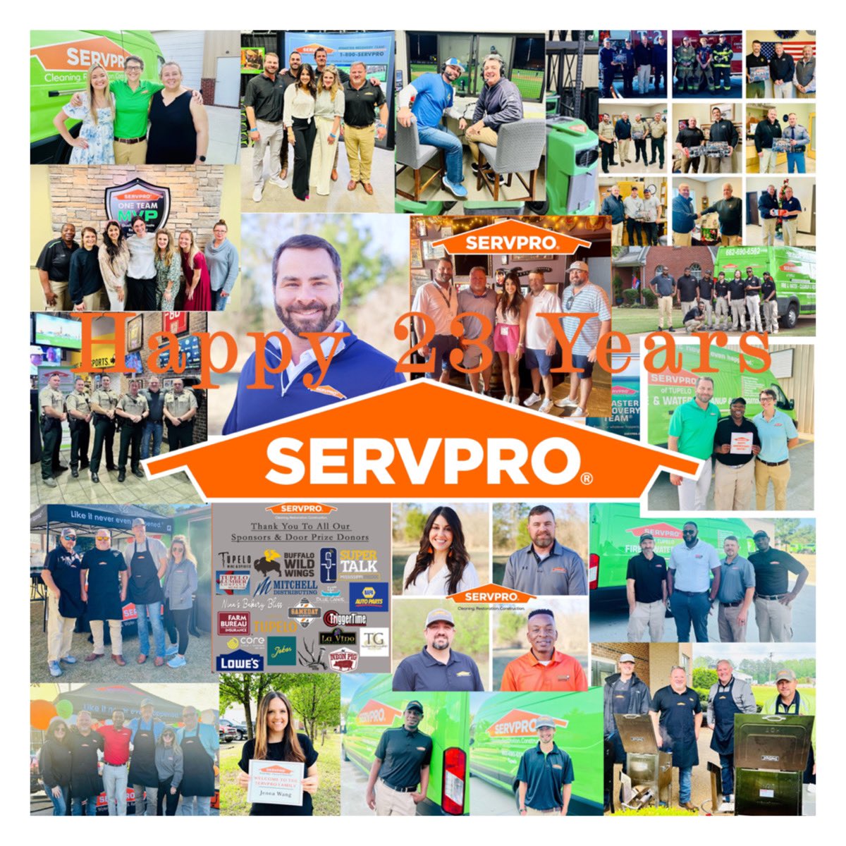 ServproofTupelo's tweet image. Happy •23• years to us here at
SERVPRO of Tupelo and SERVPRO of Amory / Aberdeen &amp;amp; West Point.
💚🧡

#heretohelp #weloveourcommunity #servpro #tupelo #amory #aberdeen #westpoint #happytuesday