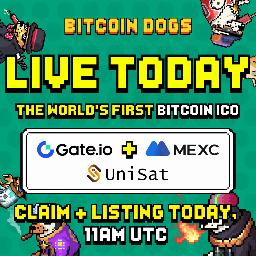 BitcoinDogsClub's tweet image. 🚨 It's D-Day, Dawgs! 🚨 

$0DOG claim and listings go LIVE at 11AM UTC TODAY on @gate_io, @MEXC_Official AND @unisat_wallet!

Grab your spot in the WORLD'S FIRST #Bitcoin ICO and be part of this groundbreaking moment. 

Don't miss out; the time is NOW! 🔥🐕