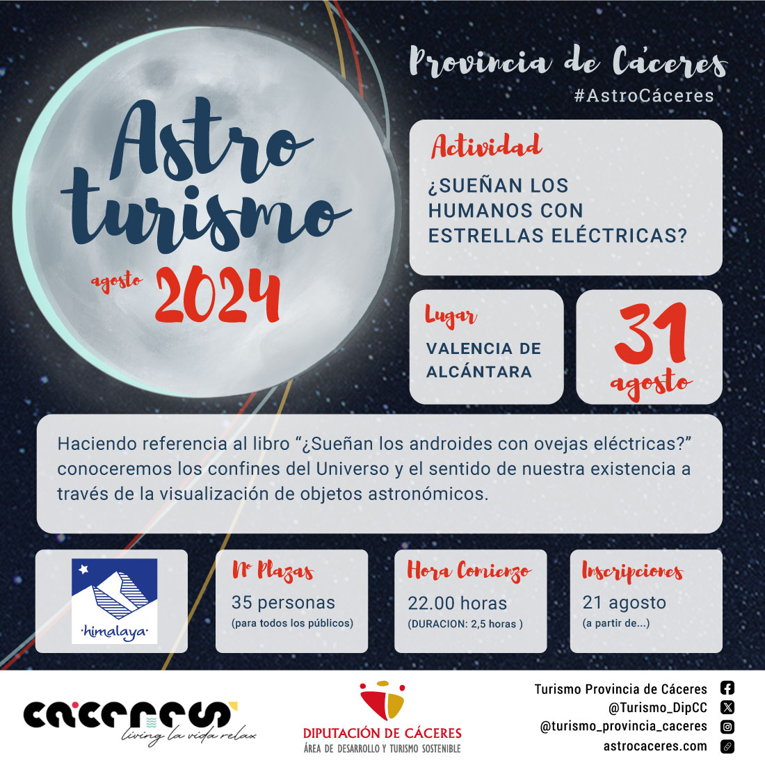 Turismo_DipCC's tweet image. Ya tenemos abiertas las inscripciones de #Astrocáceres2024 para #ValenciadeAlcántara.
Esta vez será en el pantano de Alconchel donde observaremos el cosmos en la #ProvinciadeCáceres
Inscripciones 👉 forms.gle/x3ZphaU7k411aX…
#livinglavidarelax #TurismoSostenible #TaejoInternacional