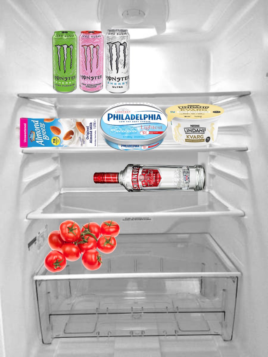 CANNICALS's tweet photo. my fridge if i lived alone https://t.co/gQCEwnty2S