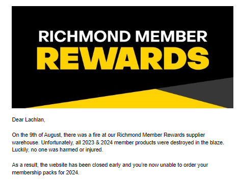 lachyperkins's tweet photo. Could 2024 get any worse! @Richmond_FC https://t.co/NdfuowhstE