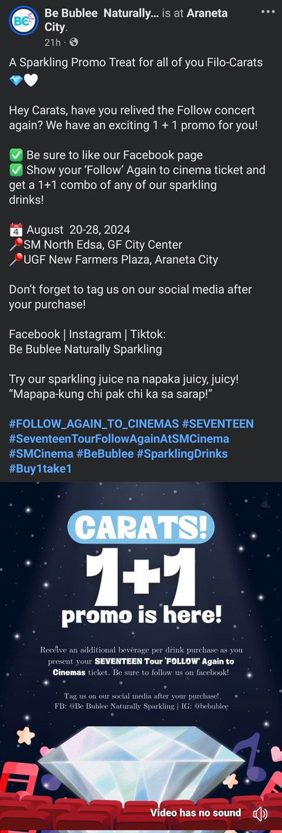 delphinyeom's tweet photo. PSA TO CARATS 💎 !!! Esp sa mga manonood ng 'Follow' Again to Cinemas 🎬✨️

Be Bublee has an ongoing 1+1 promo  for 'Follow' Again to Cinemas ticket holders! Present niyo lang sa kanila ticket niyo &amp; follow their socials :>

#FOLLOW_AGAIN_TO_CINEMAS https://t.co/2eE3Miryv0