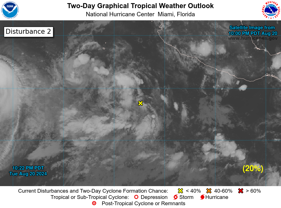 LimWeather's tweet photo. D99 EPAC #HurricaneSeason2024 2am EDT
AOI 2 has a 2% to become a TC in 2 days, 60% in 7 days, heading OTS S of #Mexico's Pacific Coast!
Next names: #Hector/#Ileana
Next Invest no: #Invest92E
#Wxtwitter #wxx #tropicswx #hurricaneseason #ep92 #92e https://t.co/yO3CcAxBKW