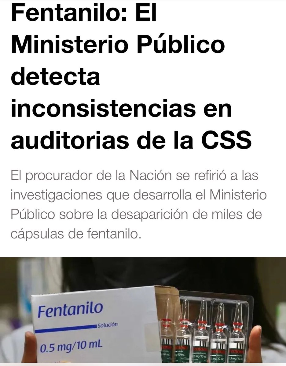 consultoriofar2's tweet photo. @Telemetro @TReporta  por favor no desinformen, el caso que existe es por fentanilo ampollas no cápsulas Diooossss miooo. https://t.co/DJnDinLu5G
