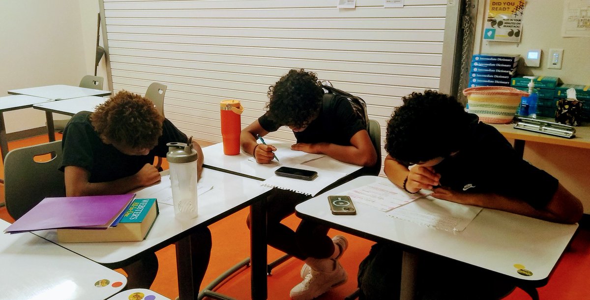 HBoemler's tweet photo. These student athletes accepted my open invitation and attended my first tutoring session of 2024-25 to extend their learning. This is day four of school! #ajbistheplacetobe #matadormindset https://t.co/bG6PWzFE1W