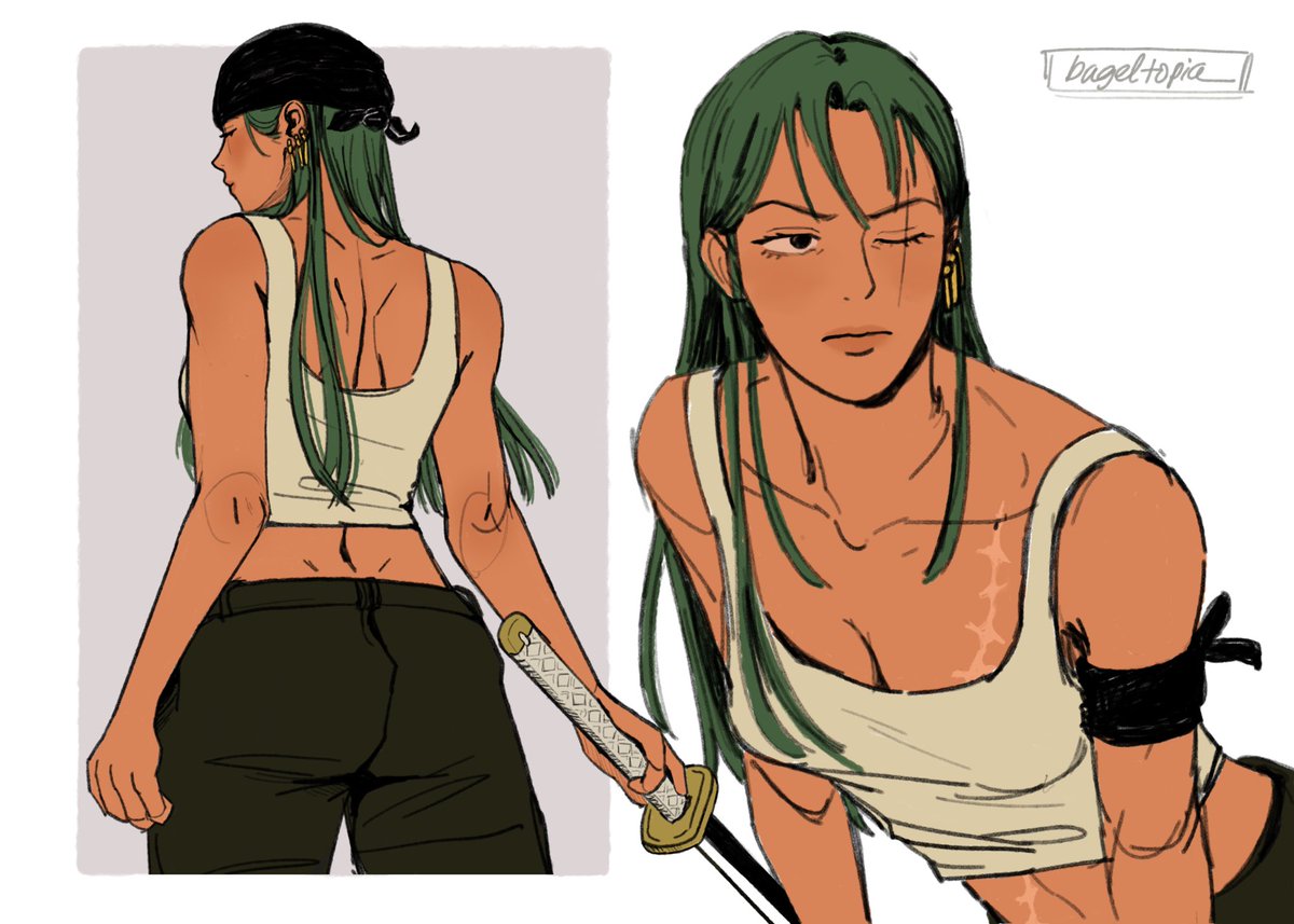 bageltopia's tweet photo. long hair zoro it seems u have bewitched me https://t.co/UZK3aKbHbw