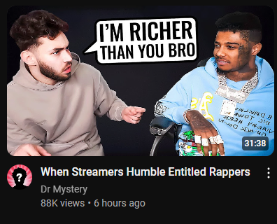 globstacker9000's tweet photo. When Entitled Streamers Humble Entitled Rappers https://t.co/onG0PQVQNB