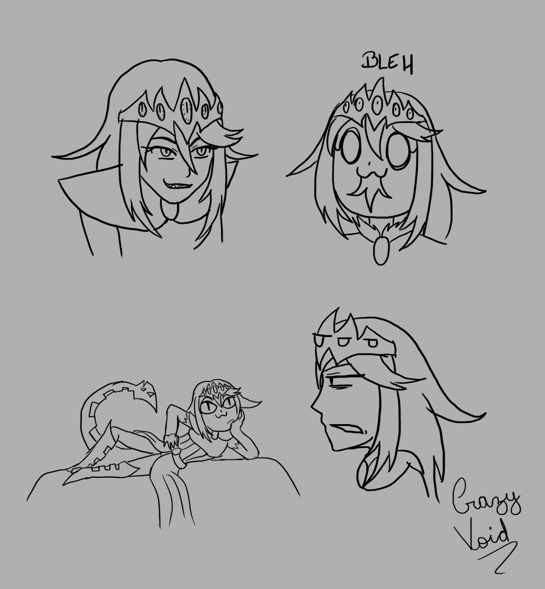 MimiOhl's tweet photo. Sketches aleatórios que fiz enquanto atualizava as referências da Void Queen.
Tinha esquecido que ela tinha uma língua de três pontas…
#OC #originalcharacter https://t.co/O1BgICH5i0