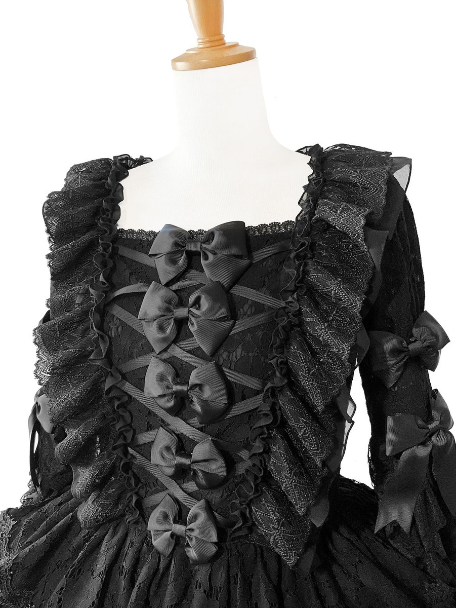 【ブラック】アンドロミオ ゴシックドレス 2024秋冬最新作】 豪華総レース全黒ゴシックドレス 近日発売予定です。