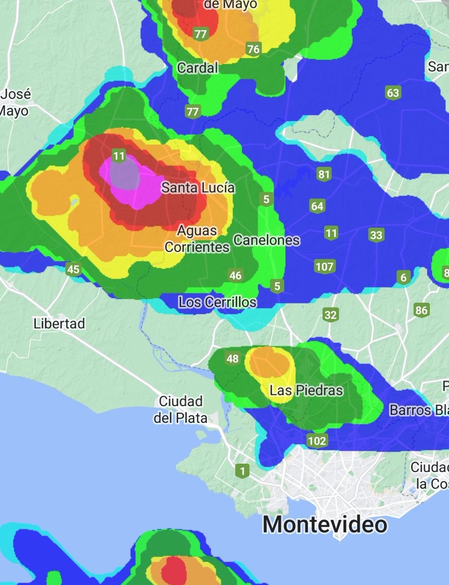 Estacion_bcp's tweet photo. #Urugiay | Tormentas fuertes con #Granizo se aproxima a Canelones la misma tormenta que dejó #Granizo unos minutos antes en San José. Imagen de radar 23:12
20 de agosto. https://t.co/YtiqzHq1l9