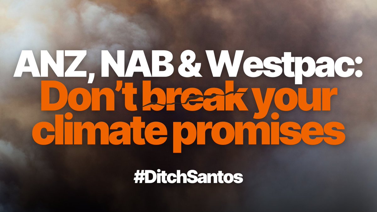 Major banks <a href="/ANZ_AU/">ANZ Australia</a>, <a href="/NAB/">NAB</a> and <a href="/Westpac/">Westpac Bank</a> are about to sign a $750 million loan to Australia’s second biggest oil and gas company, Santos. #ClimateEmergency 

We have 2 days to stop it! Take action now and tell the banks to #DitchSantos ✊ marketforces.org.au/santos/