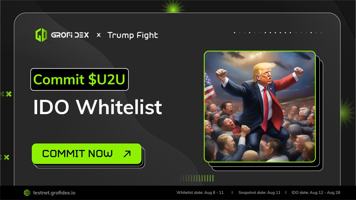GroFi_Dex's tweet photo. ⏲️ It's time for IDO Whitelist round!

For those who applied for Whitelist before, now you can commit 1500 $U2U as maximum.

👉 Commit now: https://t.co/rYkpVlBD8i

Don't miss your chance to have a 10x $U2U to join other IDOs 😉

#GroFiDex #DeFi #IDO #TrumpFight #Launchpad