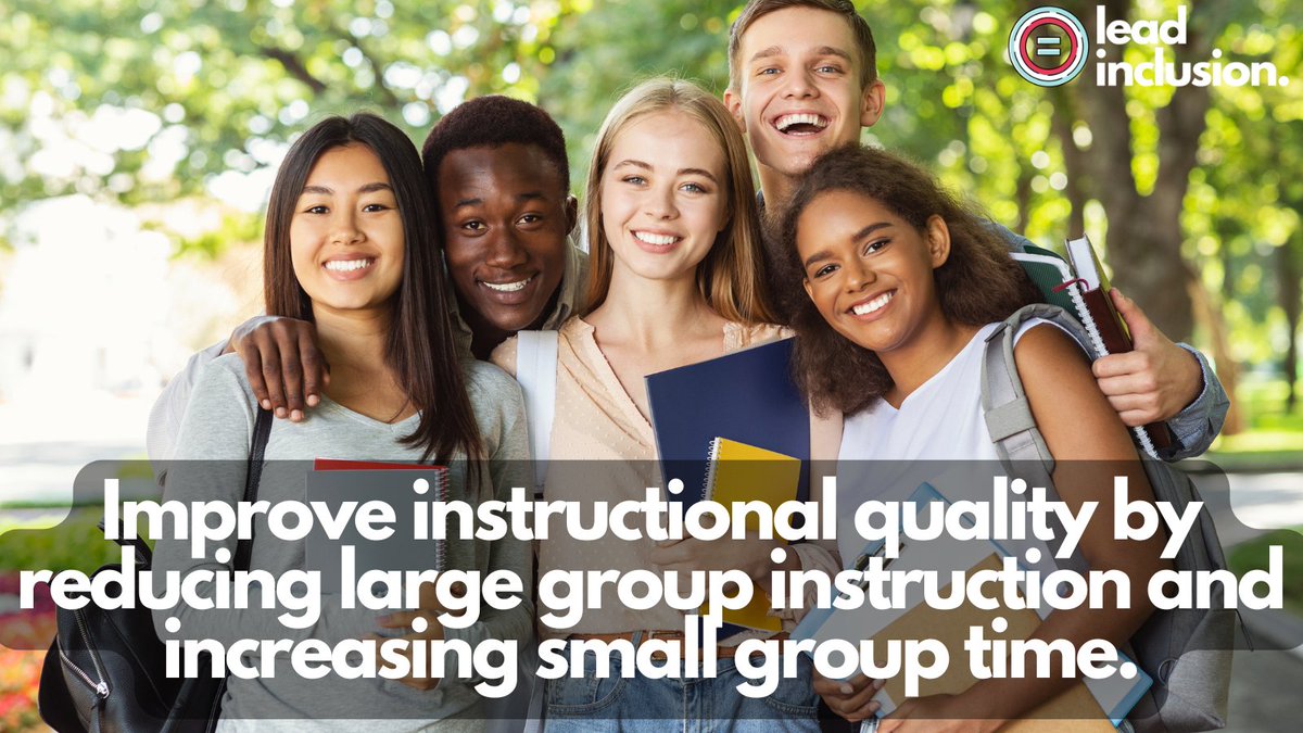 🕐 One of the easiest ways to carve out time for differentiation (and improve instructional quality for everyone) is to reduce large group instruction and increase small group time. #LeadInclusion #EdLeaders #Teachers #UDL #TeacherTwitter