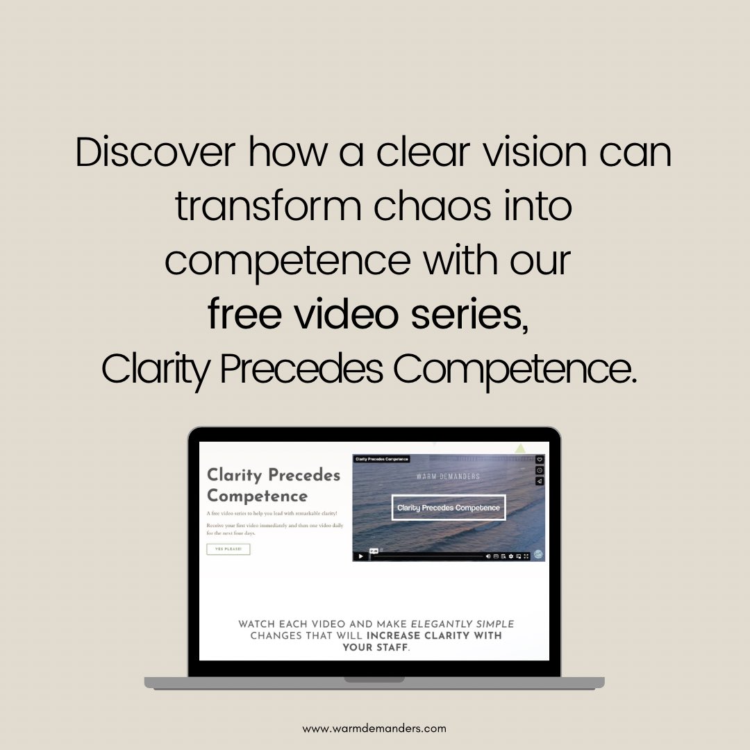 Ready to lead with remarkable clarity? Dive into the free series today: warmdemanders.com/clarity-series