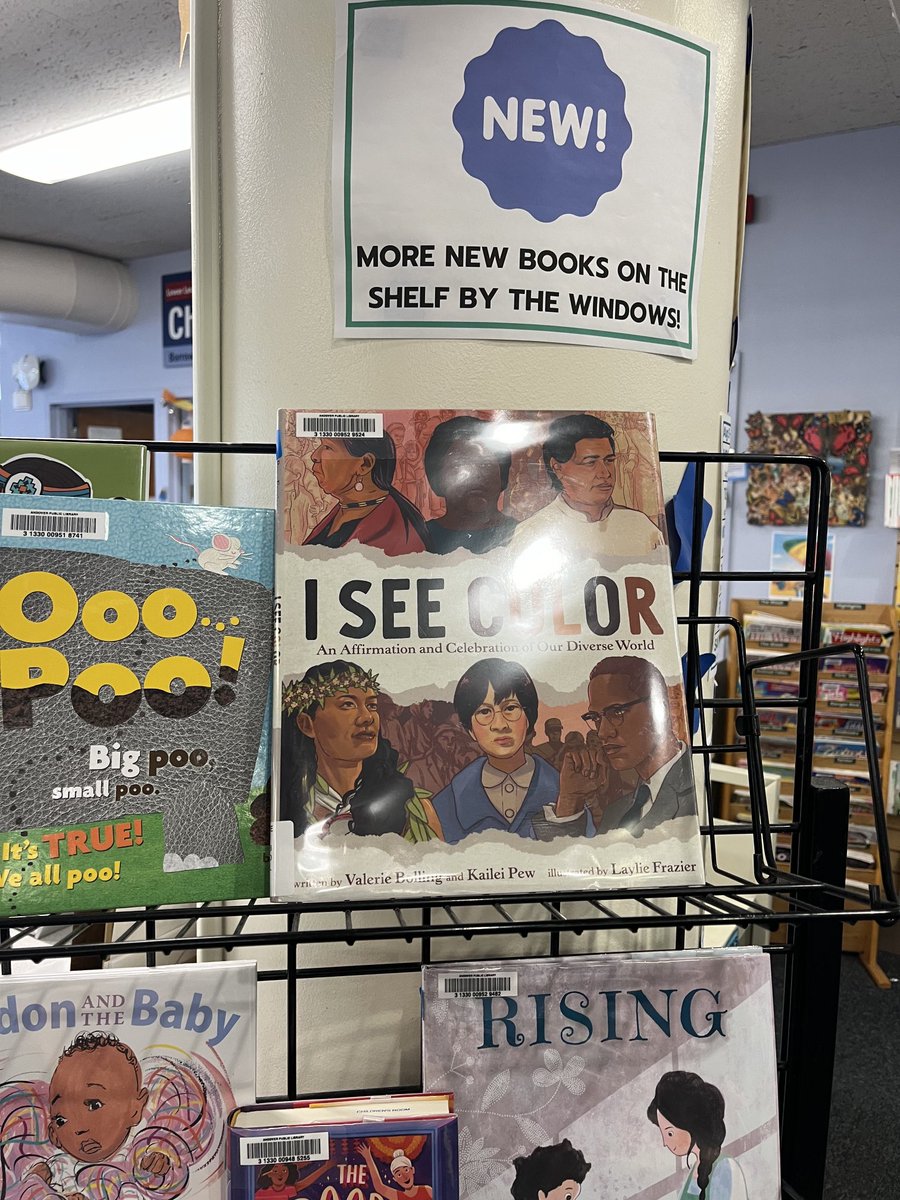 cekster's tweet photo. @valerie_bolling Do you see I See Color on the new books stand at my local library? #picturebooks #kidlit https://t.co/dHuqpI63Du
