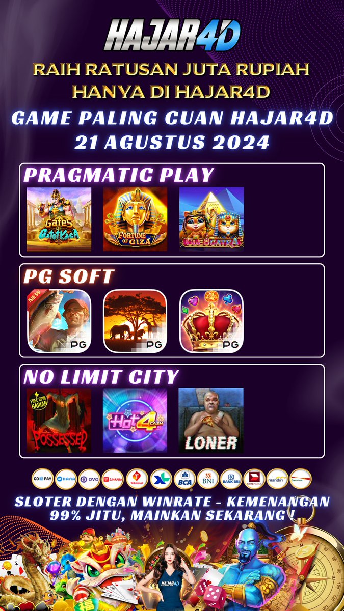 hajar4d's tweet photo. Rekomendasi Slot Tergacor Hari Ini MUDAH JACKPOT HAJAR4D 😍
Buruan mainkan sekarang dan dapatkan MAXWIN MU !
🌻 https://t.co/wgViGlrTKr
#hajar4d #dilematvi https://t.co/dtuqAocKLo