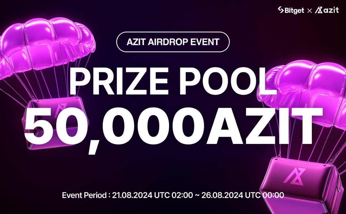 azit_alliance's tweet photo. 🎉 [ 50,000 $AZIT Airdrop ] 

🎁 Event Rewards : Giveaway 50,000 $AZIT 
⏰ Event Period: 21.08.2024 UTC 02:00 ~ 26.08.2024 UTC 00:00

✅ Participation Link : https://t.co/7o2DM5qyGv

#azit #bitget #airdrop https://t.co/fPy3c5qxBo