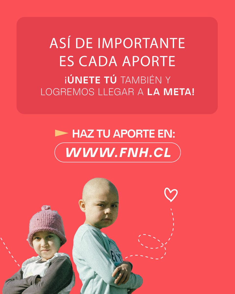 ¿Sabías qué el año 2023 no logramos llegar a la meta? 😔 Este año en la #COLECTAFNH2024 con tu ayuda queremos lograrlo 💛 Y que de esa forma l<a href="/s/">『S』</a> niñ@s con cáncer opten por su recuperación.

Haz tu donación en colectafnh.donando.cl y ayúdanos a salvar su vida🎗️