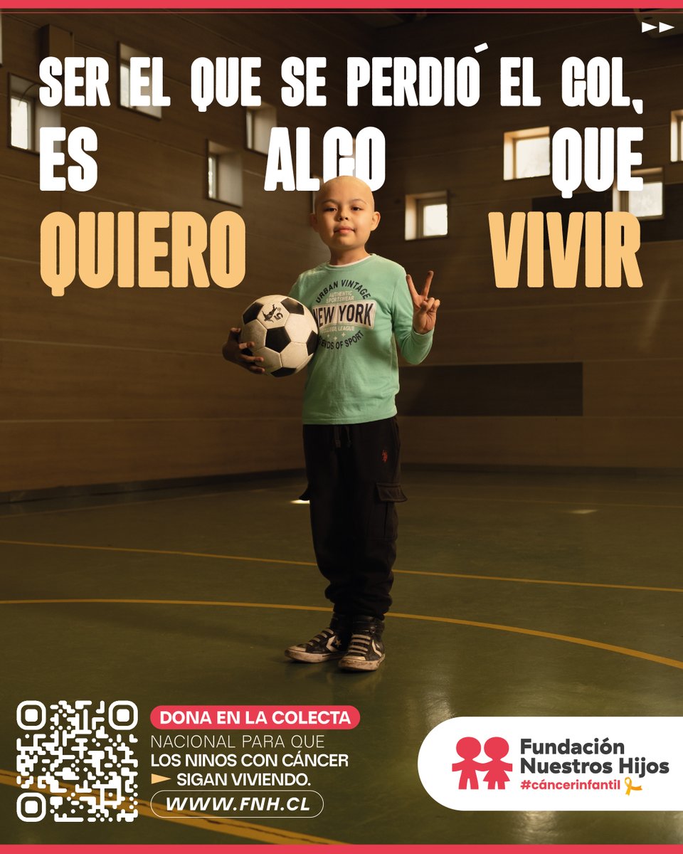 Perder el gol decisivo en el recreo es algo que l<a href="/s/">『S』</a> niñ@s con cáncer quieren vivir 💛 Con tu donación en la #COLECTAFNH2024 🎗️, puedes ayudar a que sigan viviendo todos estos momentos.

Haz tu aporte en colectafnh.donando.cl y ayuda a que vivan cada instante.