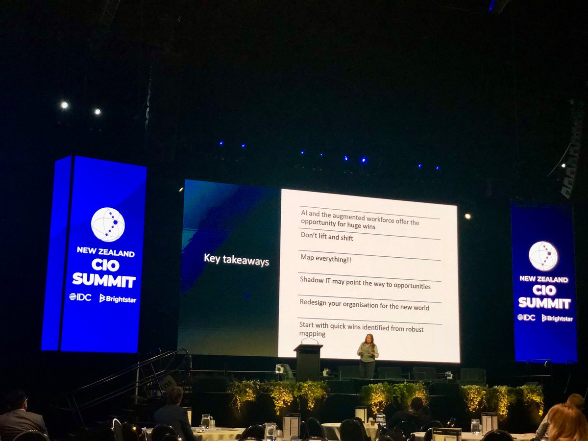 divinap's tweet image. Pointers for working with an #augmentedworkforce

Kate Romanova, former group head of technology, strategy and innovation, @Qantas #keynote New Zealand CIO Summit &amp;amp; Awards #nzcio #AI