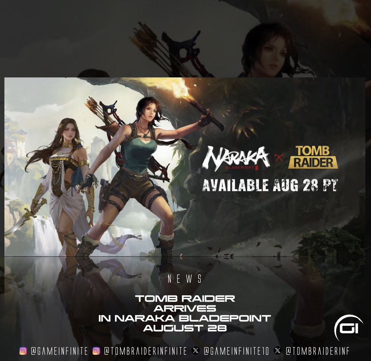 Tomb Raider Infinite (@tombraiderinf) on Twitter photo We got a release date and promo image for Lara Croft coming to #narakabladepoint at #OpeningNightLive #gamescom2024
Who’s excited??
#tombraider #laracroft <a href="/gameinfinite10/">Game Infinite</a> We got a release date and promo image for Lara Croft coming to #narakabladepoint at #OpeningNightLive #gamescom2024
Who’s excited??
#tombraider #laracroft <a href="/gameinfinite10/">Game Infinite</a>