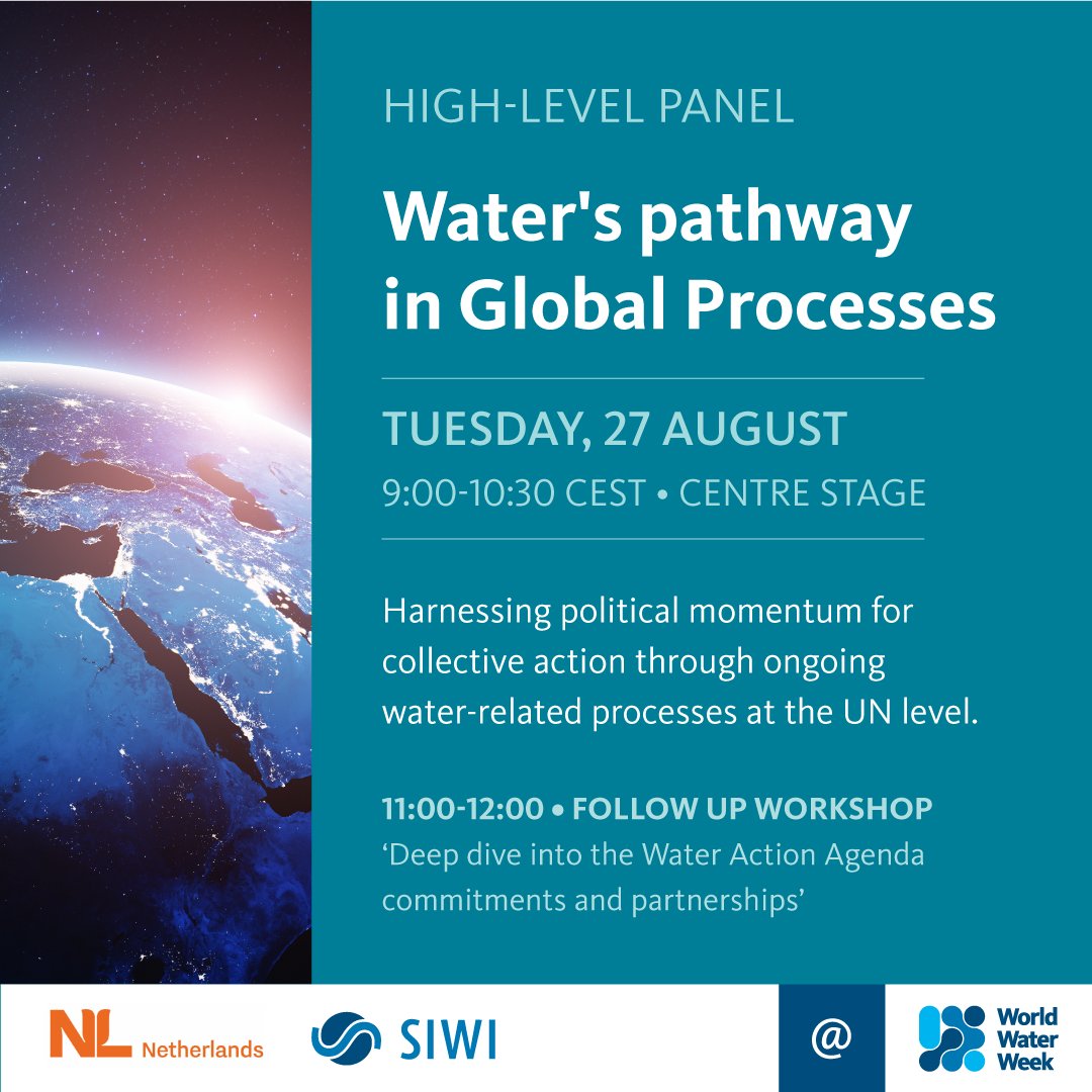 siwi_water's tweet image. Join #SIWI and @NLNetherlands to discuss advancements and achievements in the #WaterAction Agenda and other water-related matters at the UN and global level since the #UN2023WaterConference.

📆 Tues. 27 Aug 🕘 09:00
📍 Centre Stage &amp;amp; online

#WWWeek