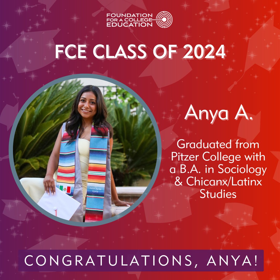 This has been a very special year as we celebrate our 14 College Success graduates. Please join us in congratulating Anya, one of our outstanding 2024 College Success graduates, and in wishing her success in the next chapter of her journey.