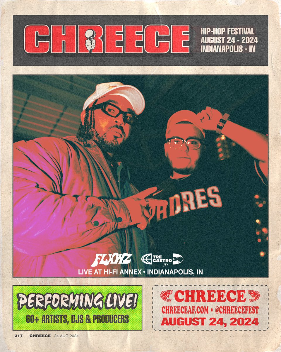 official line up is out. we will be making history in Indianapolis opening up for <a href="/CurrenSy_Spitta/">Spitta</a> , Dem Franchize + more  this saturday. thank you <a href="/chreeceaf/">Chreece</a> 

on the 1s n’ 2s we got <a href="/trexcastro/">Tré Castro</a> 🤝 let’s show them what we got bro #chreece #flxwz #trecastro