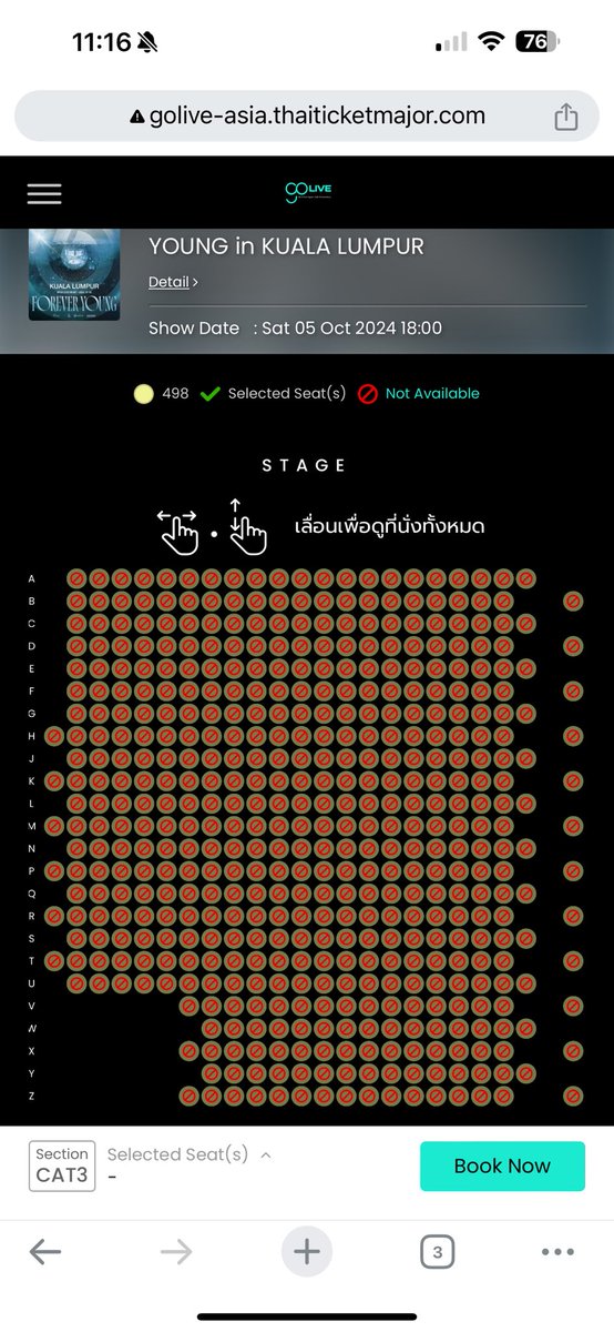 chenjico's tweet photo. seats are still available as per section availability but when u press a section everything is fully booked.. 🤣🥲 

#DAY6inKL https://t.co/Q7QJvUrXW4