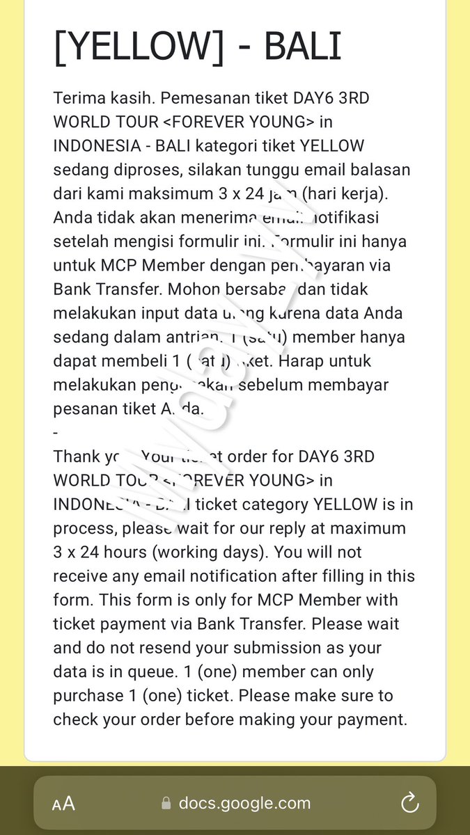 MYDAY_YV's tweet photo. WTS
DAY6 3rd World Tour FOREVER YOUNG in indonesia Bali
1 tix yellow B (pakai member MCP) pasti dpt QN prioritas
Yang mau bisa langsung dm ya ☺️
#DAY6_3RD_WORLDTOUR #day6Indonesia #day6bali https://t.co/JSelwqGdG3