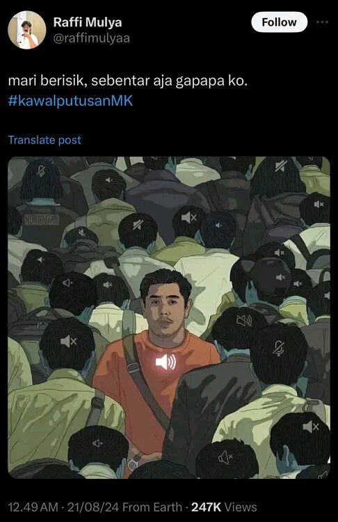 IreneAtmodjo's tweet photo. Ayo terus berisikin ! #kawalputusanMK 💪💪💪💪✊🇮🇩🇮🇩🇮🇩 https://t.co/yul8G9YpQL