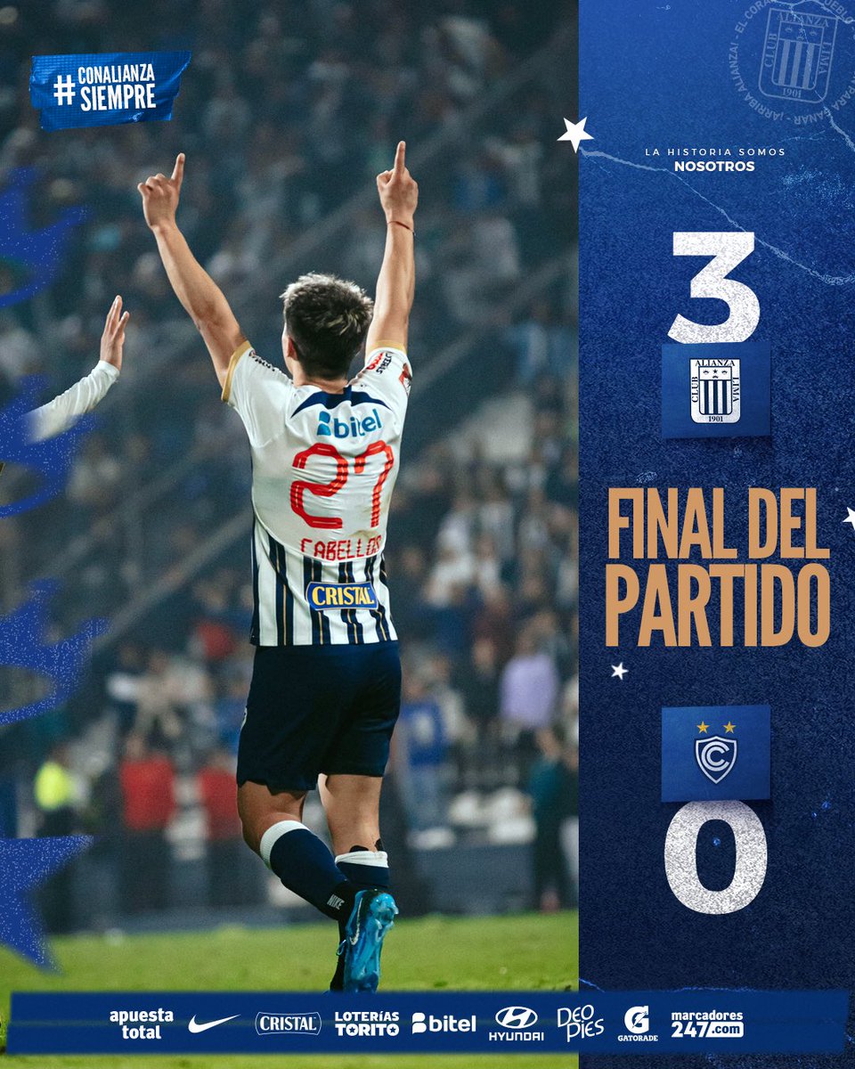 ClubALoficial's tweet photo. ⏱ |𝗠𝗜𝗡𝗨𝗧𝗢 𝗔 𝗠𝗜𝗡𝗨𝗧𝗢| ⏱
 
🏆: @Liga1TeApuesto 

@ClubALoficial 3-0 @Club_Cienciano 

⛳️ 𝗘𝗹 𝗽𝗮𝗿𝘁𝗶𝗱𝗼 𝗵𝗮 𝘁𝗲𝗿𝗺𝗶𝗻𝗮𝗱𝗼.

¡𝗔𝗥𝗥𝗜𝗕𝗔 𝗦𝗜𝗘𝗠𝗣𝗥𝗘 𝗔𝗟𝗜𝗔𝗡𝗭𝗔 𝗟𝗜𝗠𝗔! 💙

#ComprometidosConElALiento 
#ConAlianzaSiempre https://t.co/YFC8cUezgI