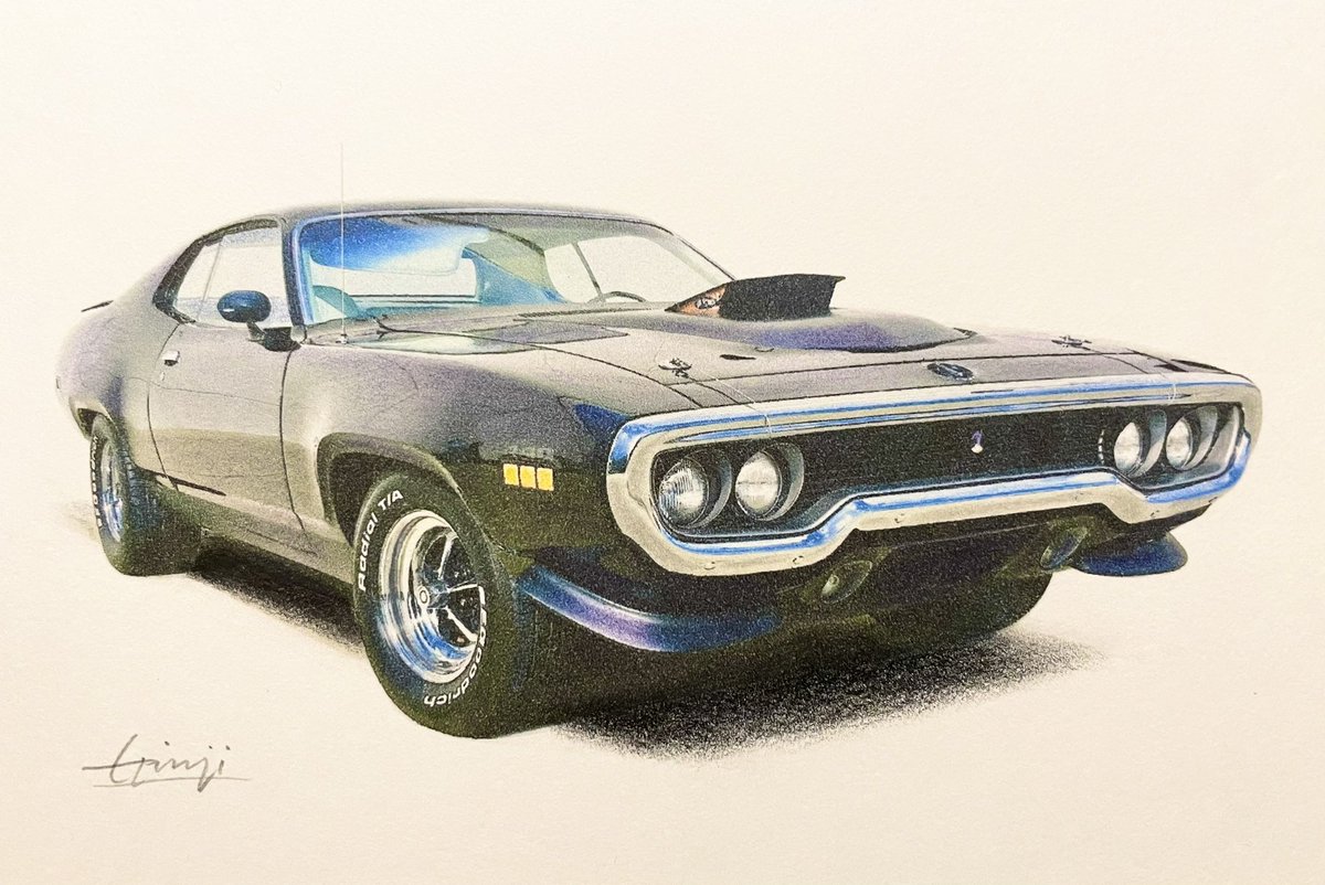1971 プリムス・ロードランナー
#アメ車 #水彩色鉛筆画
Plymouth Road Runner
#watercolor #colorpencil #drawing