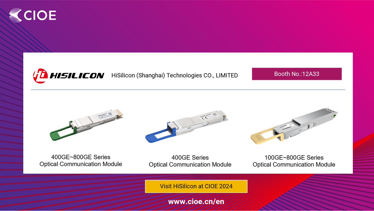 CIOE_Shenzhen's tweet image. As a prominent participant in the #CIOE2024, #Hisilicon is set to showcase its state-of-the-art products at the event. To discover more about Hisilicon's innovations, visit them at booth 12A33 during CIOE 2024.  Secure your spot in CIOE 2024 today:reg.cioe.cn/en/index.html?…
#semi