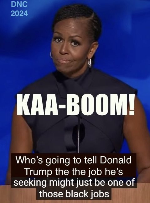 joannalamblooby's tweet photo. Michelle said it… 🤭
🤣😂🤣😂🤣

#DNC2024CHICAGO 
#MichelleObama 
#BarackObama 
#DNCChicagoStyle 
#DemocraticPartay https://t.co/4tvwK2AjAy