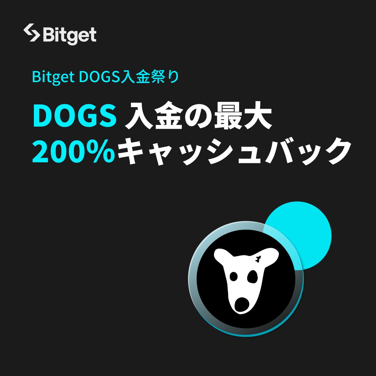 BitgetJP's tweet image. 【✨🐶 $DOGS 入金祭り🐶✨】

期間限定で $DOGS を入金した方に最大200％をキャッシュバックさせていただきます😍🔥

そしてこの投稿を「いいね」&amp;amp;「リポスト」してくださった方に抽選で10 $USDT をプレゼントします✨

🎁プレゼント企画応募方法(抽選で3名様）
1️⃣@BitgetJPをフォロー…