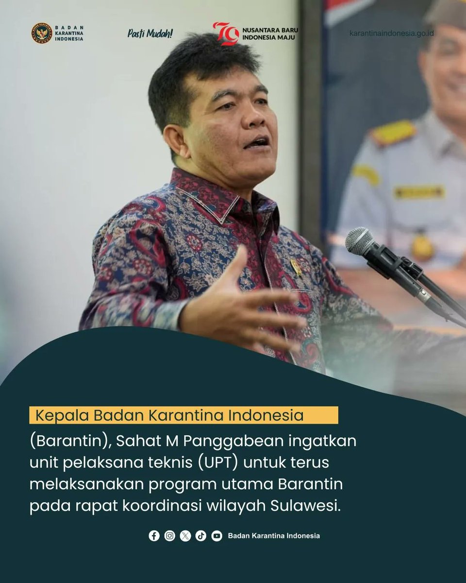 BarantinRI's tweet photo. Sahat : Fokus Pasa Program Utama!
Sahat menginginkan program utama yang sudah berjalan untuk terus ditingkatkan demi Barantin yang lebih kuat.
#karantina #kuat #barantin #layanan #hewan #ikan #tumbuhan #ekspor #impor #antararea #sahat https://t.co/aP3KH02Ky3