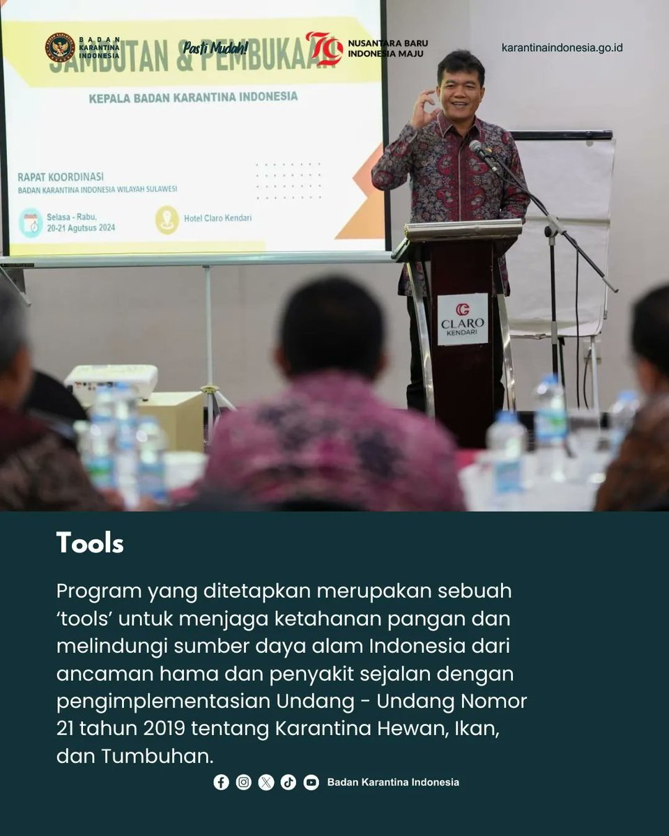 BarantinRI's tweet photo. Sahat : Fokus Pasa Program Utama!
Sahat menginginkan program utama yang sudah berjalan untuk terus ditingkatkan demi Barantin yang lebih kuat.
#karantina #kuat #barantin #layanan #hewan #ikan #tumbuhan #ekspor #impor #antararea #sahat https://t.co/aP3KH02Ky3