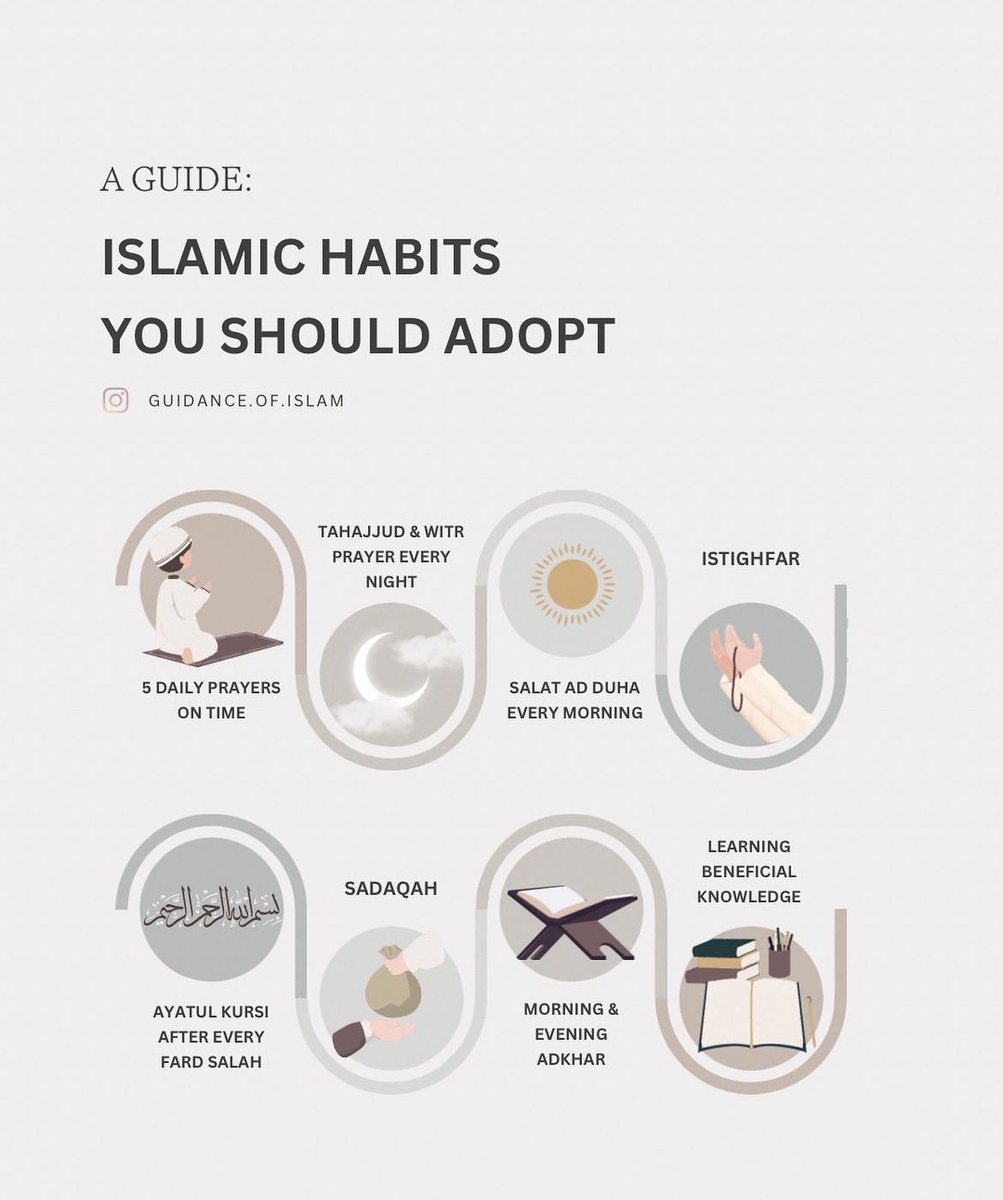 aiishadahir's tweet photo. Islamic habits you should adopt.. https://t.co/1LEzYaRkxz