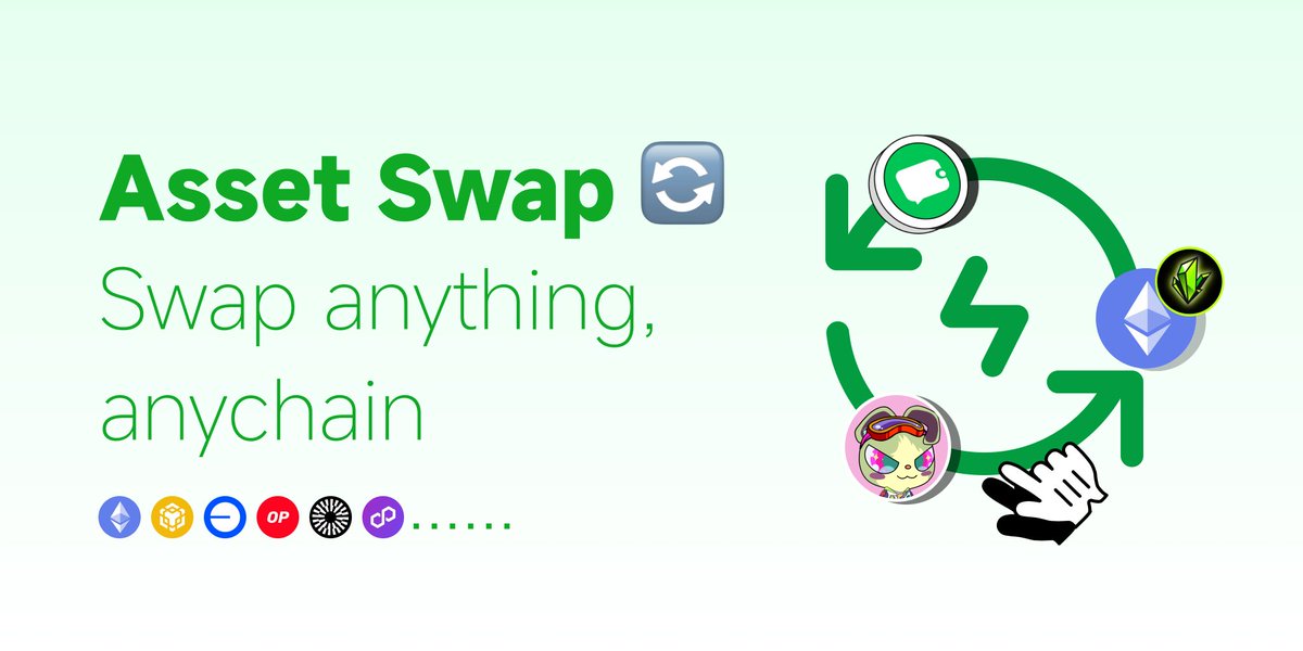 DeBox_Social's tweet photo. We are gald to announce the Asset Swap Protocol, a decentralized peer to peer trading network.

Key features
Multi assets - Token/NFT/Inscriptions and more
Fully decentralized - Relying on Smart Contracts
Peer to peer - Trading with individuals

Now avaiable on Android 2.1.6