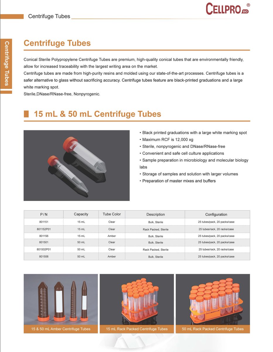 Limei_Xu1028's tweet image. Best-seller | #Centrifuge #Tubes #centrifugetubes #Mpox virus
15 mL, 50 mL
Text us today at SulaTsui@cellprobio.net to get your quote!
Visit our website to view the full range now cellprobio.net